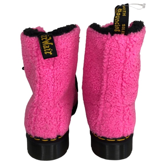 🆕 Dr. Martens 1460 Pascal Pink Lux Borg Faux Shearling Combat Boots - Picture 5 of 9
